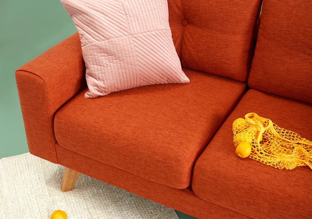 Beautifully styled living room with leather sofa