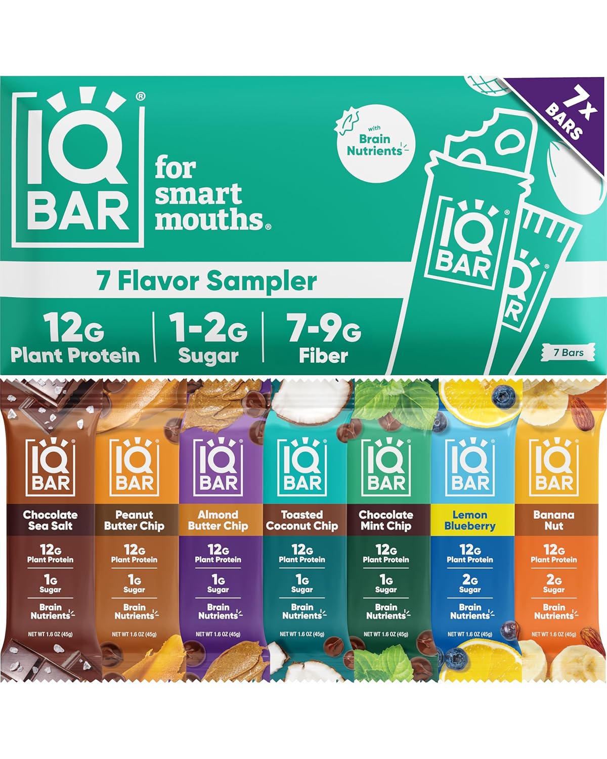 IQBAR Protein Bar Sampler Pack 7 Count